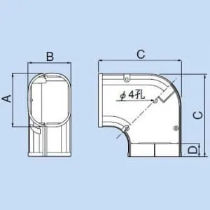SK-77-I (因幡電工)｜因幡電工 スリムダクトSD｜エアコン部材｜電材堂