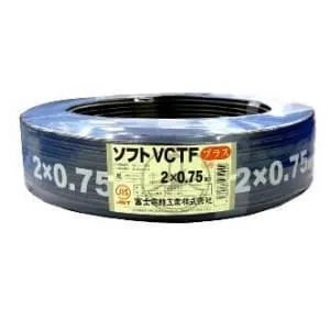ソフトVCTF2.0SQ×4C×100mクロ (富士電線)｜4心｜電線(ケーブル)｜電材