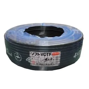 ソフトVCTF2.0SQ×4C×100mクロ (富士電線)｜4心｜電線(ケーブル)｜電材