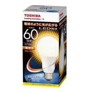 LDA9L-G/60W　LED電球60W相当品　電球色 LDA9L-G/60W (東芝)｜60W形相当(全光束810lm以上)｜LED電球｜電材堂
