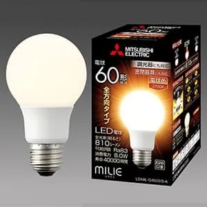 LDA8L-G/60/D/S-A (三菱)｜60W形相当(全光束810lm以上)｜LED電球｜電材 