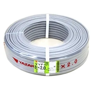 100m巻き】2.0mm×3C｜3心｜VVF ビニル絶縁ビニルシースケーブル平形の